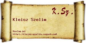 Kleisz Szelim névjegykártya